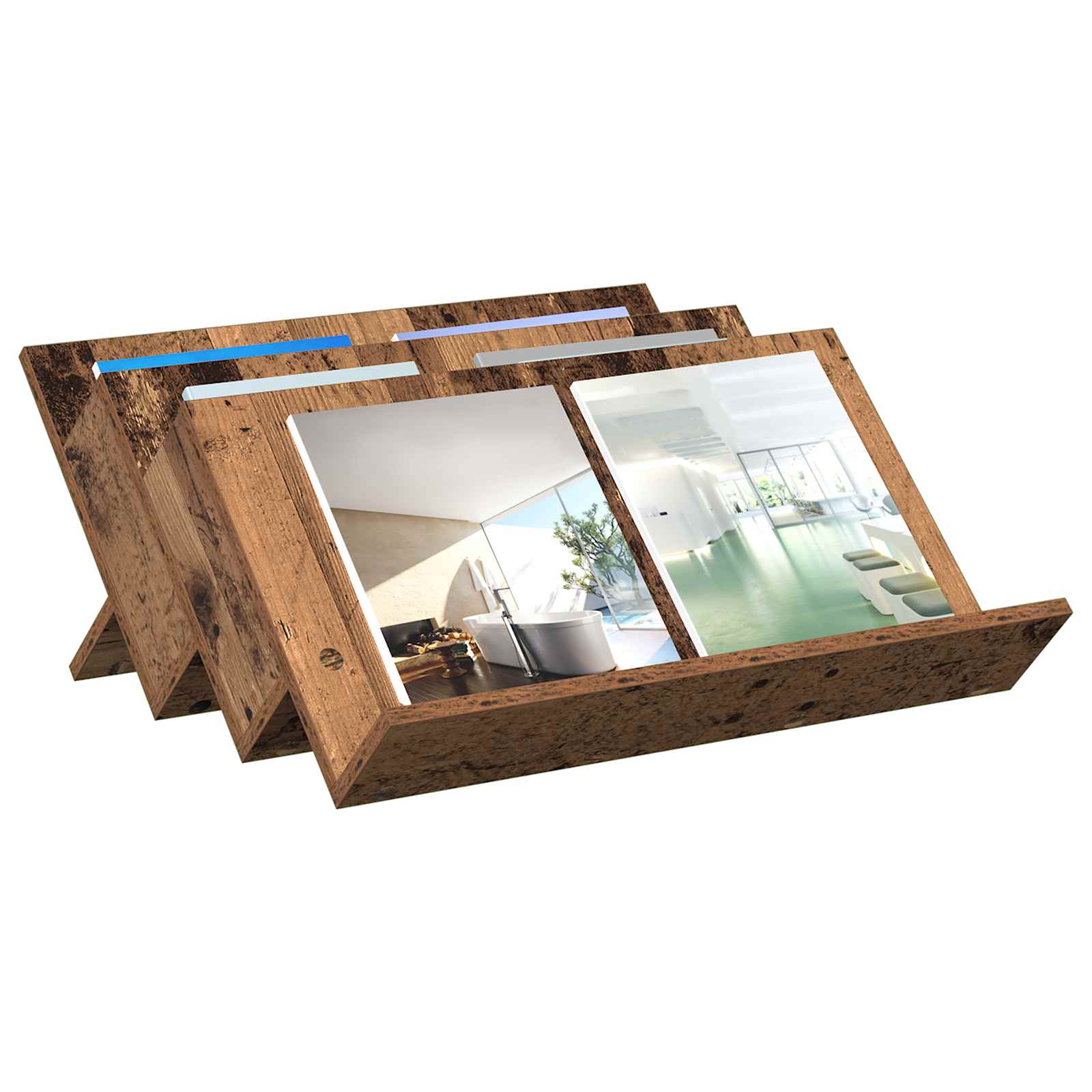 Magasin Rack Gammelt træ 65 x 53 x 28,5 cm Konstrueret træ