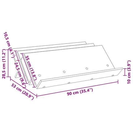 Magasin Rack Grå Sonoma 90 x 53 x 28,5 cm Konstrueret træ