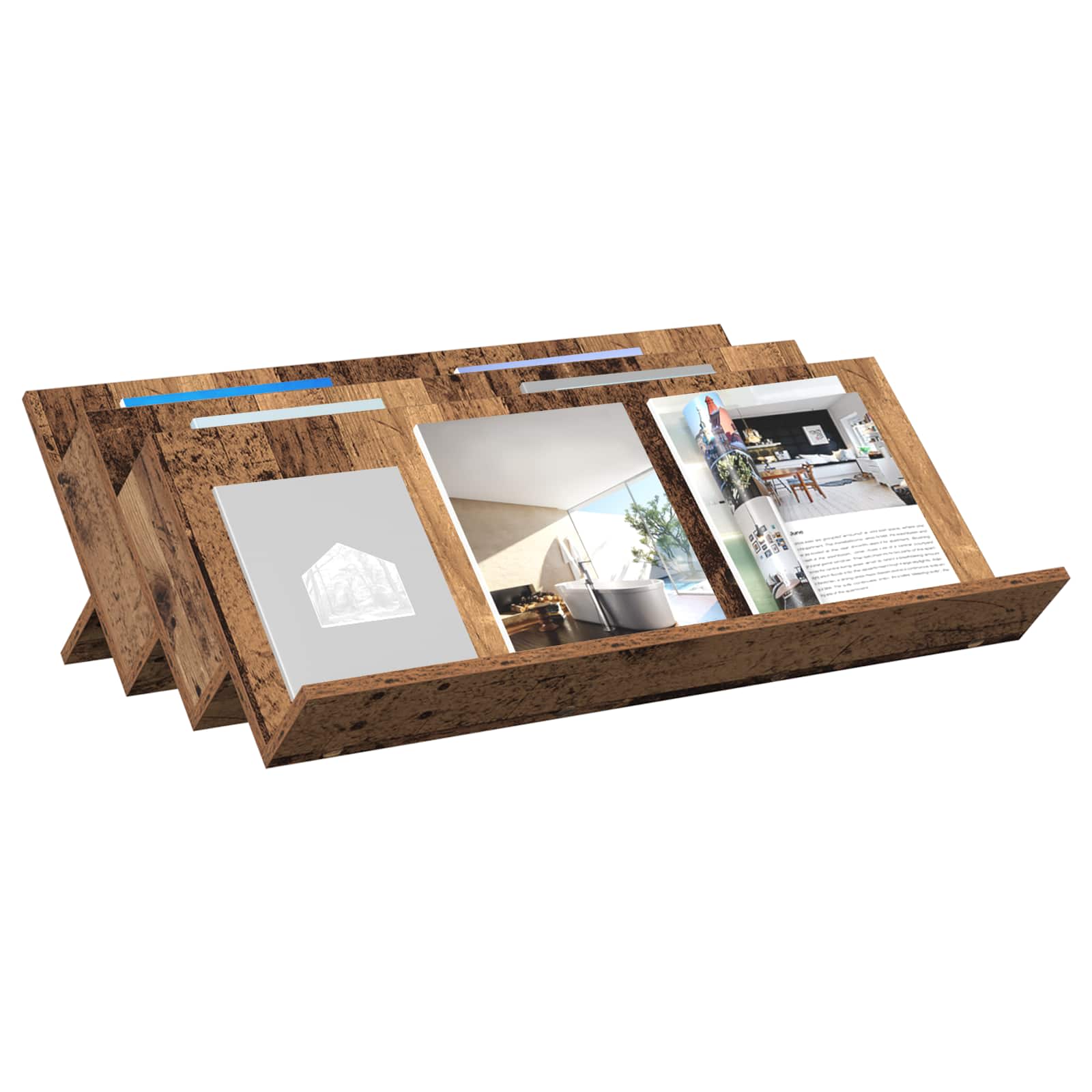 Magasin Rack Gammelt træ 90 x 53 x 28,5 cm Konstrueret træ