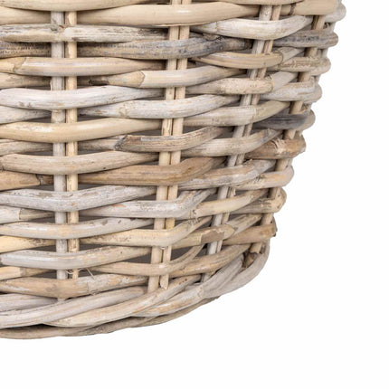 Plantekurv med opbevaring 2 stk. Naturlig grå Kubu rattan