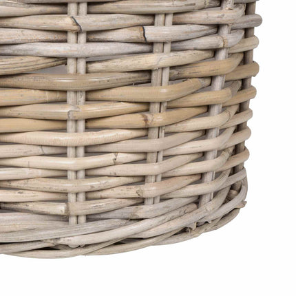 Plantekurv med opbevaring 2 stk. Naturlig grå Kubu rattan