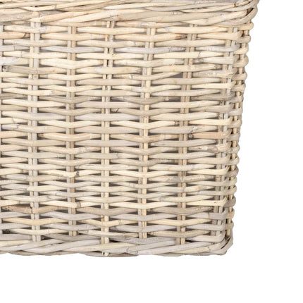 Blomsterkurv med opbevaring 2 stk. Naturlig grå Kubu rattan