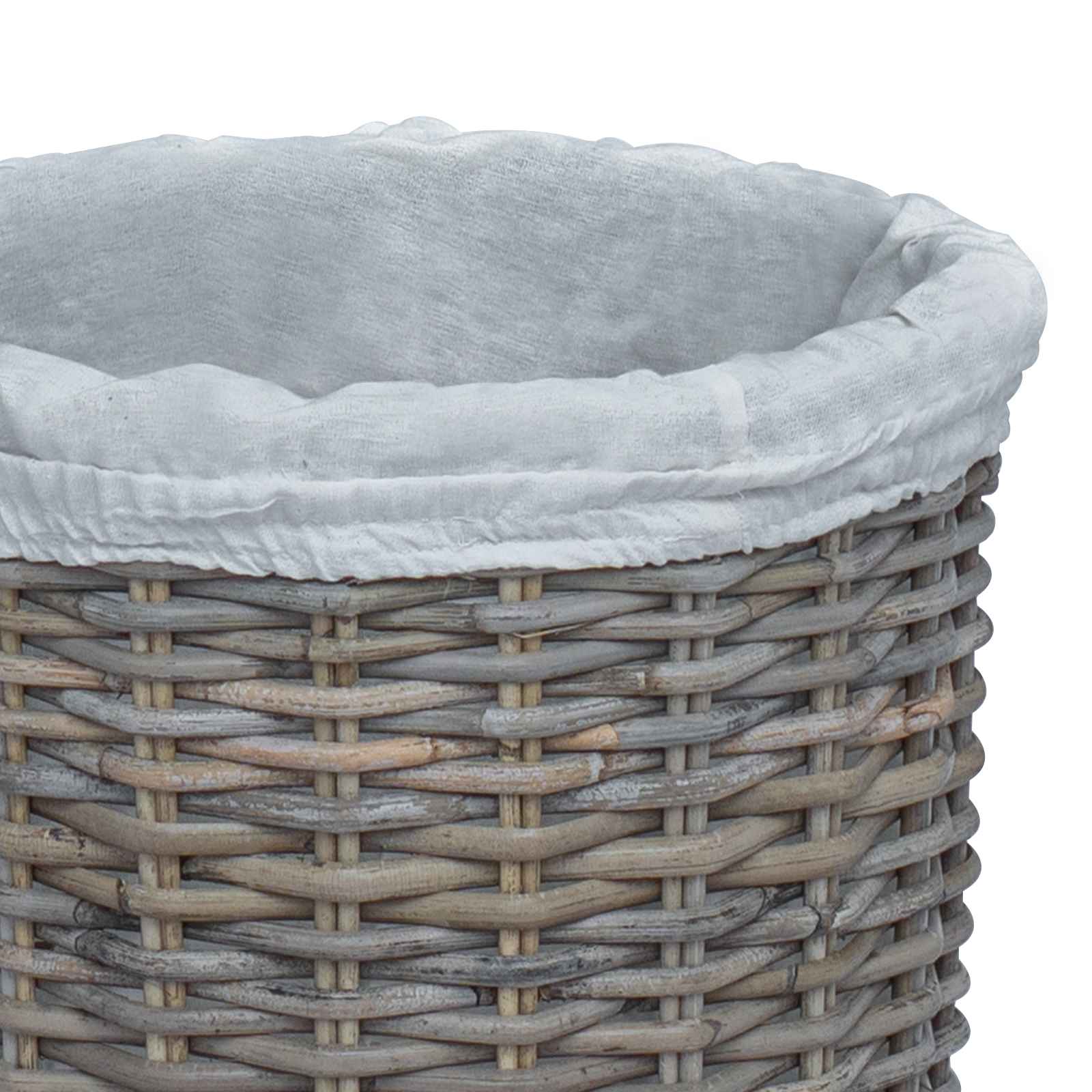 Vasketøjskurv med låg 2 pcs Kubu Grå Kubu rattan