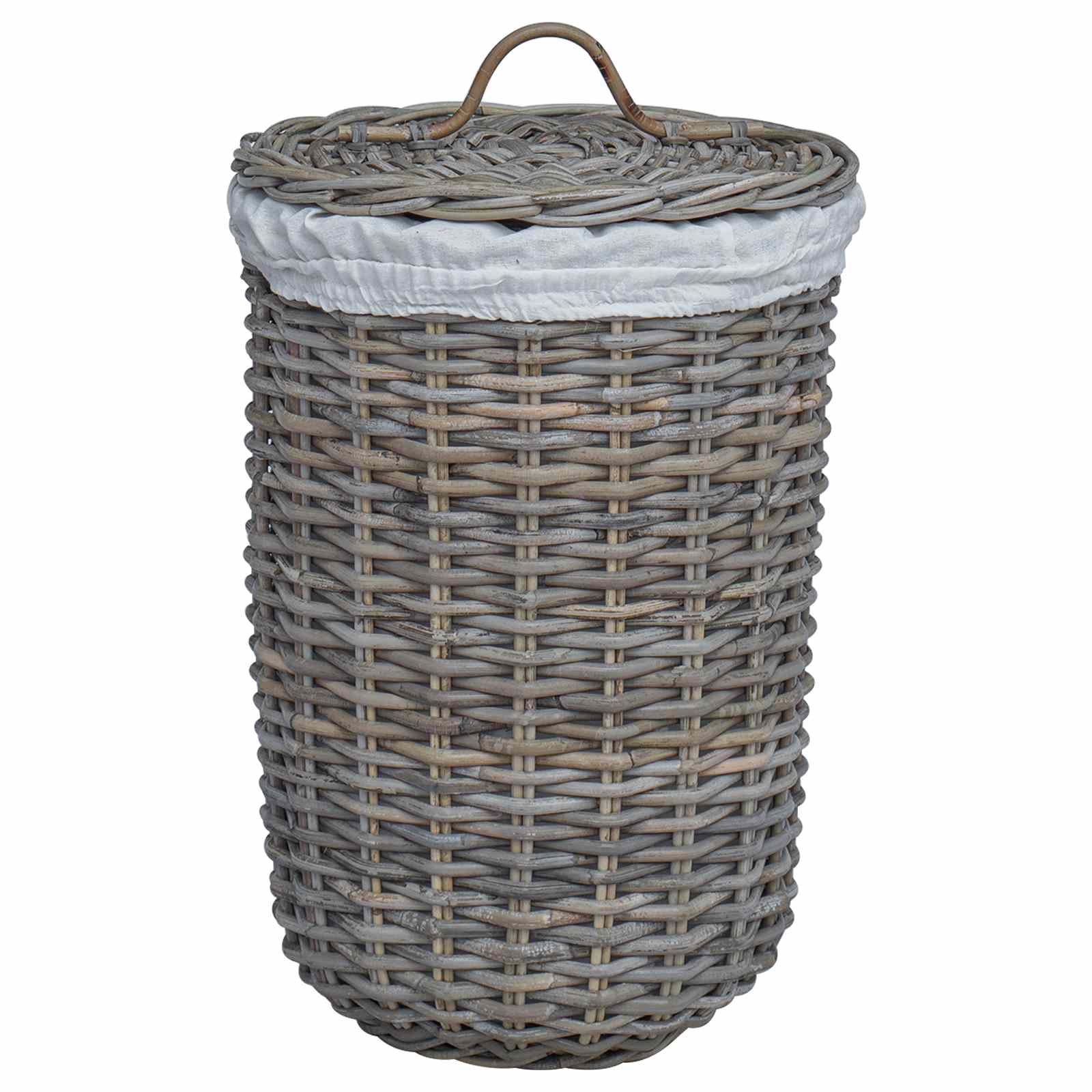 Vasketøjskurv med låg 2 pcs Kubu Grå Kubu rattan