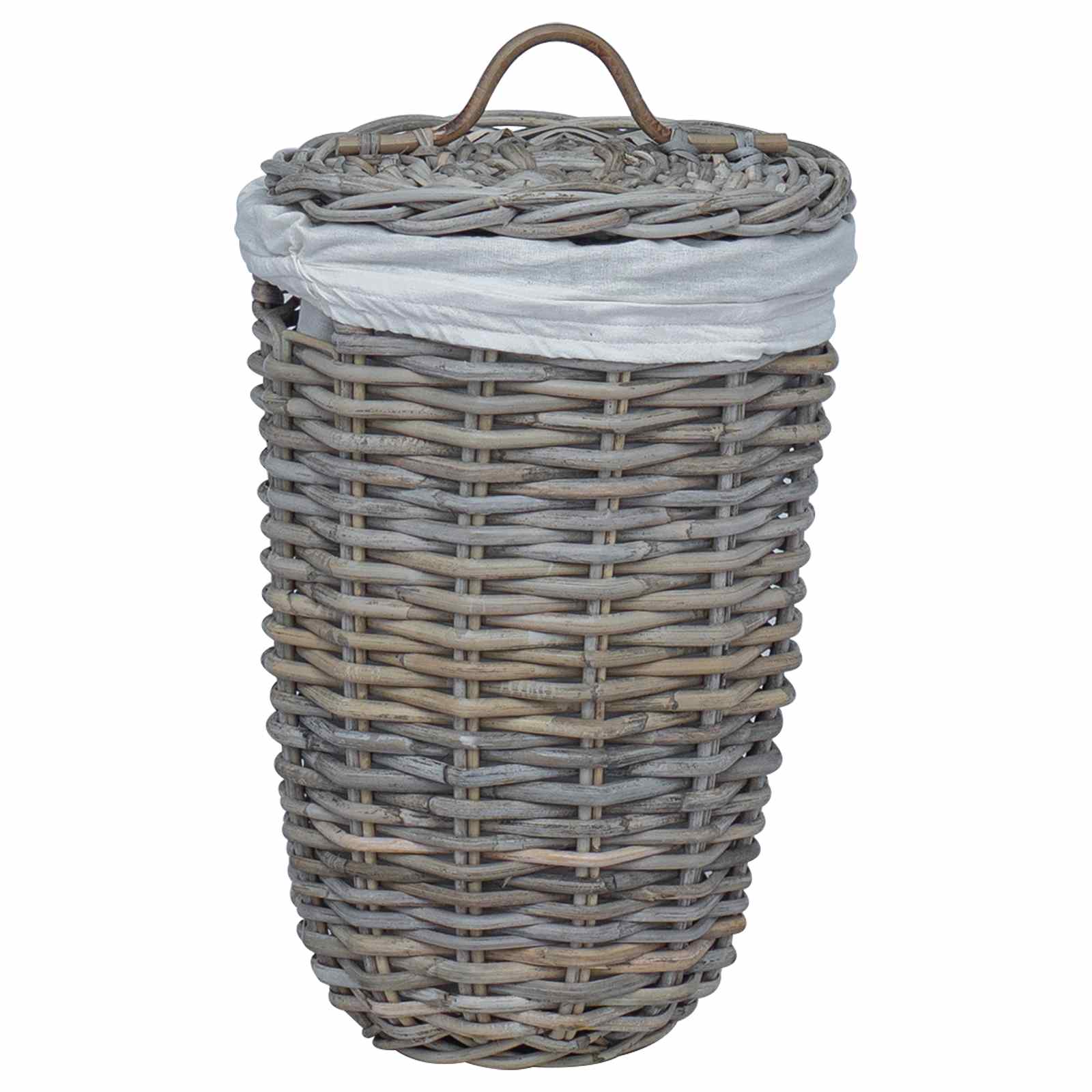 Vasketøjskurv med låg 2 pcs Kubu Grå Kubu rattan
