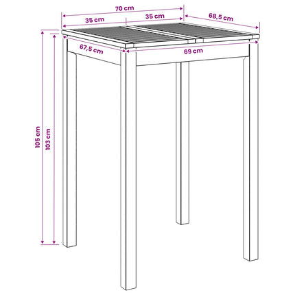 Have Bar Bord Naturfarvet 70 x 68,5 x 105 cm Massivt Akacietræ