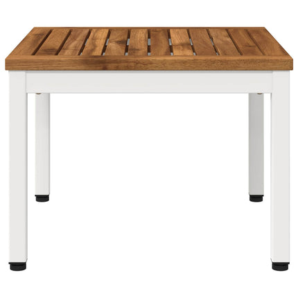 Sofabord Natur og hvid 50 x 48,5 x 36 cm Massivt Akacietræ