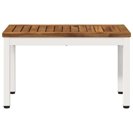 Sofabord Natur og hvid 60,5 x 30 x 36 cm Massivt Akacietræ