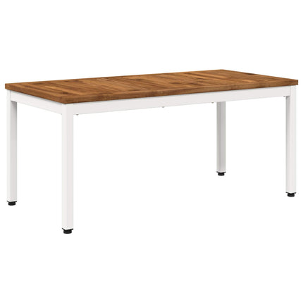 Sofabord Natur og hvid 50 x 100,5 x 45 cm Massivt Akacietræ