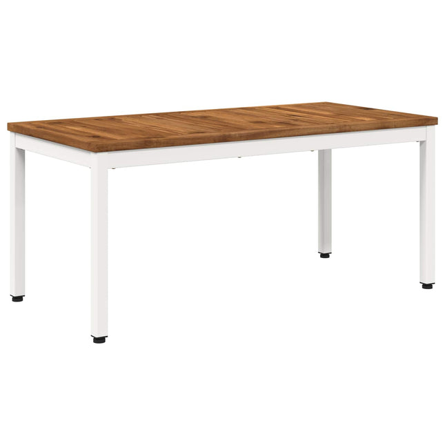 Sofabord Natur og hvid 49 x 100,5 x 45 cm Massivt Akacietræ