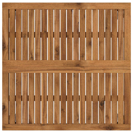 Sofabord Natur og hvid 80 x 80,5 x 45 cm Massivt Akacietræ