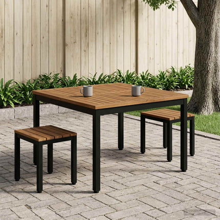 Sofabord Naturfarvet og sort 100 x 100,5 x 45 cm