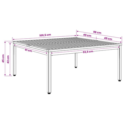 Sofabord Naturfarvet og sort 100 x 100,5 x 45 cm
