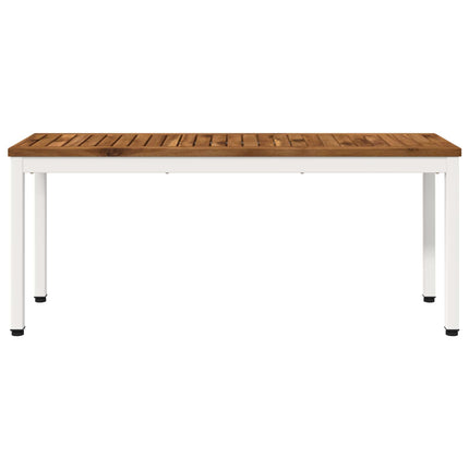 Havebænk 108,5 x 35 x 45 cm Massivt Akacietræ Natur og hvid