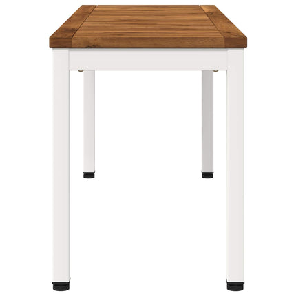 Havebænk 108,5 x 35 x 45 cm Massivt Akacietræ Natur og hvid