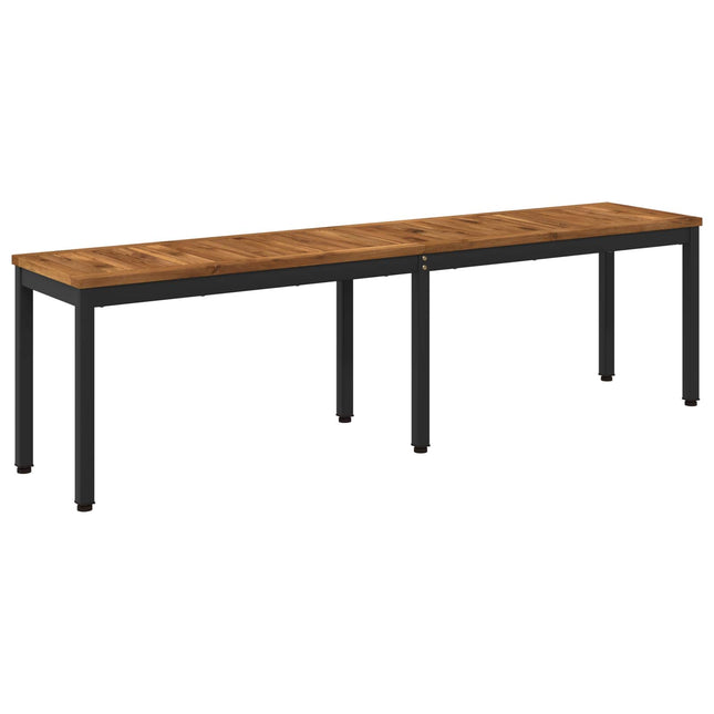 Havebænk 161 x 35 x 45 cm Massivt Akacietræ Naturfarvet og sort