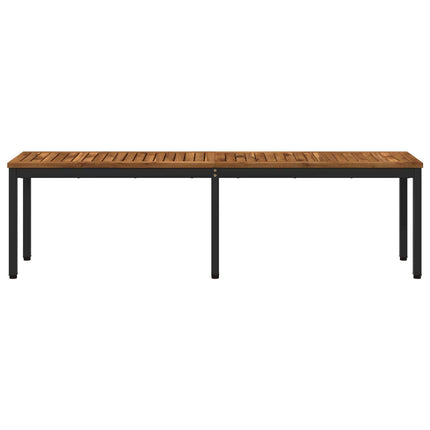 Havebænk 161 x 35 x 45 cm Massivt Akacietræ Naturfarvet og sort