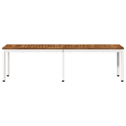 Havebænk 161 x 35 x 45 cm Massivt Akacietræ Natur og hvid