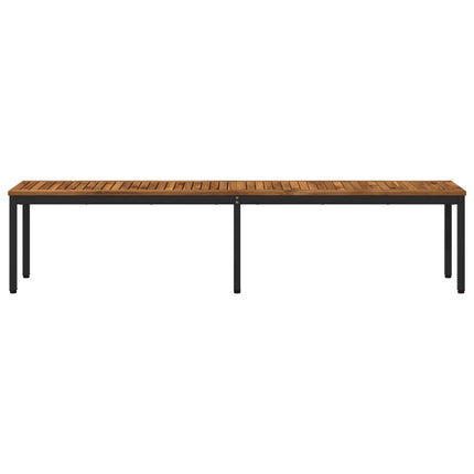 Havebænk 201 x 35 x 45 cm Massivt Akacietræ Naturfarvet og sort