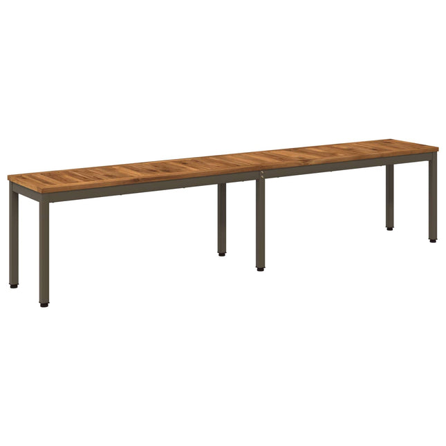 Havebænk 201 x 35 x 45 cm Massivt Akacietræ Naturlig og Kaffe