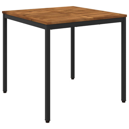 Havemiddagstabel Naturfarvet og sort 80 x 80,5 x 75 cm