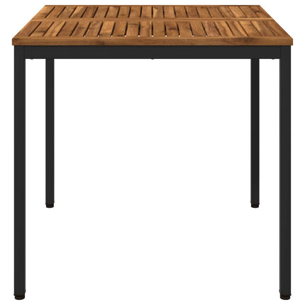 Havemiddagstabel Naturfarvet og sort 80 x 80,5 x 75 cm