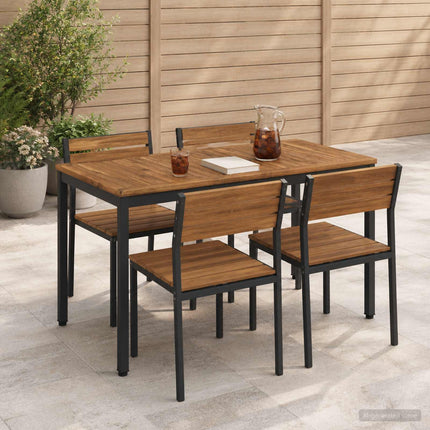 Havemiddagstabel Naturfarvet og sort 108,5 x 55 x 75 cm