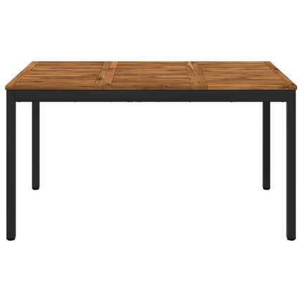 Havemiddagstabel Naturfarvet og sort 141 x 80,5 x 75 cm