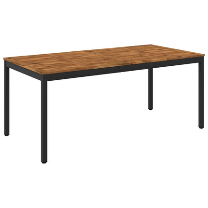 Havemiddagstabel Naturfarvet og sort 180 x 88,5 x 75 cm