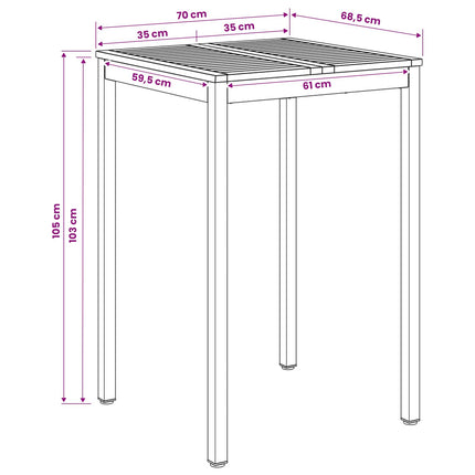 Have Bar Bord Naturlig og Kaffe 70 x 68,5 x 105 cm