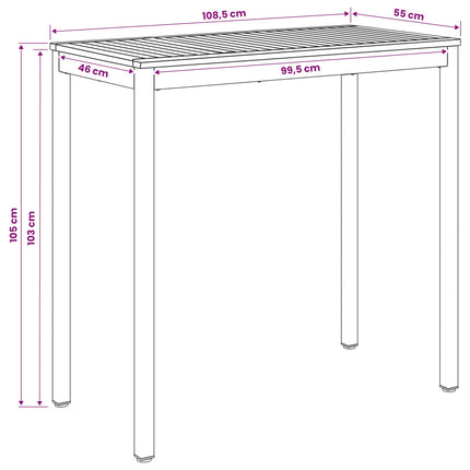 Have Bar Bord Naturlig og Kaffe 108,5 x 55 x 105 cm