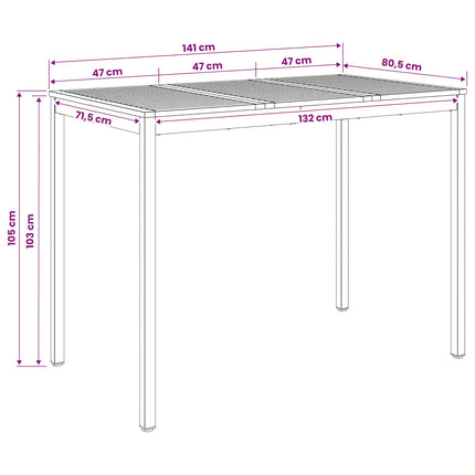 Have Bar Bord Natur og hvid 141 x 80,5 x 105 cm