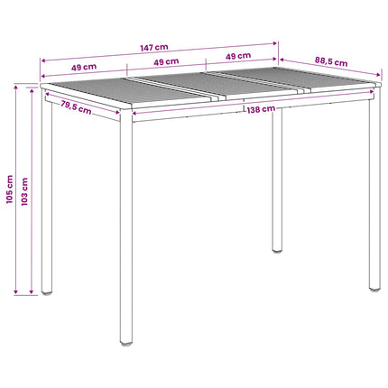 Have Bar Bord Naturlig og Kaffe 147 x 88,5 x 105 cm