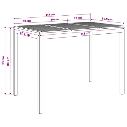 Have Bar Bord Hvid 147 x 88,5 x 105 cm Massivt Akacietræ