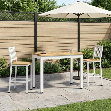 Sofabord Hvid 60,5 x 30 x 36 cm Massivt Akacietræ