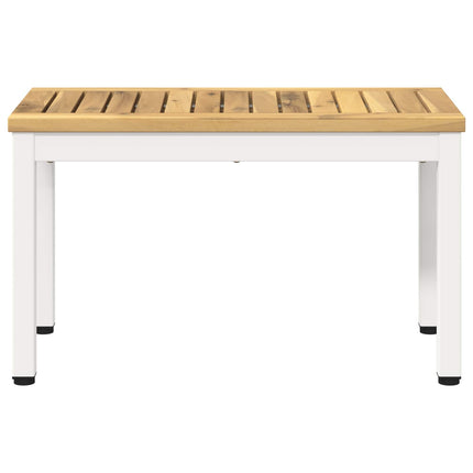 Sofabord Hvid 60,5 x 30 x 36 cm Massivt Akacietræ