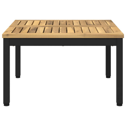 Sofabord Hvid og sort 60 x 60,5 x 36 cm Massivt Akacietræ