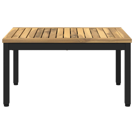Sofabord Hvid og sort 49 x 68,5 x 36 cm Massivt Akacietræ