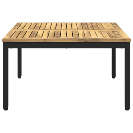 Sofabord Hvid og sort 80 x 80,5 x 45 cm Massivt Akacietræ