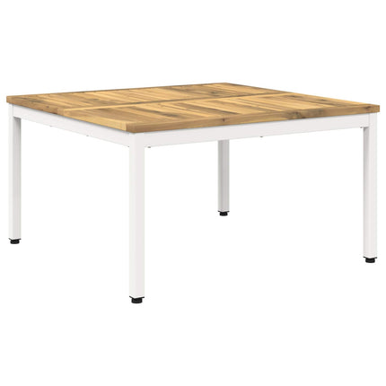 Sofabord Hvid 80 x 80,5 x 45 cm Massivt Akacietræ
