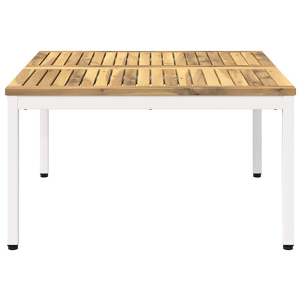 Sofabord Hvid 80 x 80,5 x 45 cm Massivt Akacietræ
