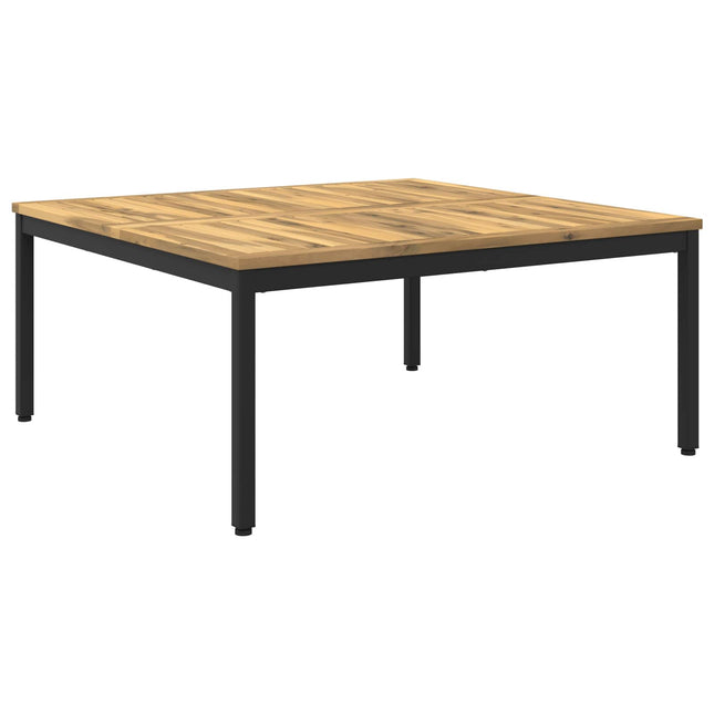 Sofabord Hvid og sort 98 x 100,5 x 45 cm Massivt Akacietræ