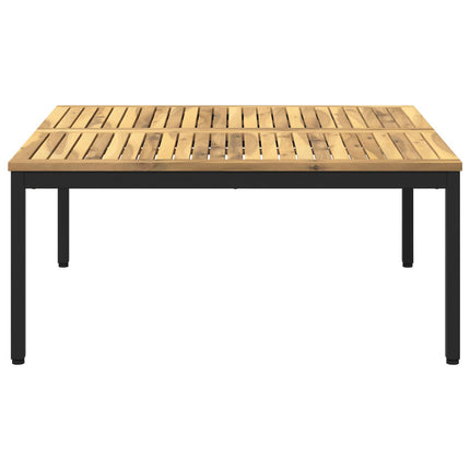 Sofabord Hvid og sort 100 x 100,5 x 45 cm Massivt Akacietræ