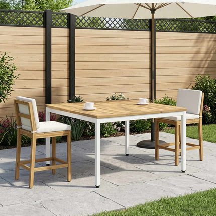 Sofabord Hvid 100 x 100,5 x 45 cm Massivt Akacietræ