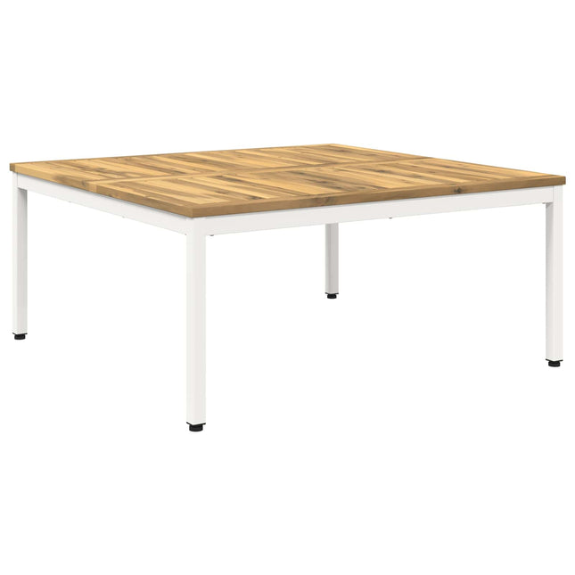 Sofabord Hvid 98 x 100,5 x 45 cm Massivt Akacietræ
