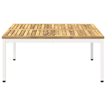 Sofabord Hvid 100 x 100,5 x 45 cm Massivt Akacietræ