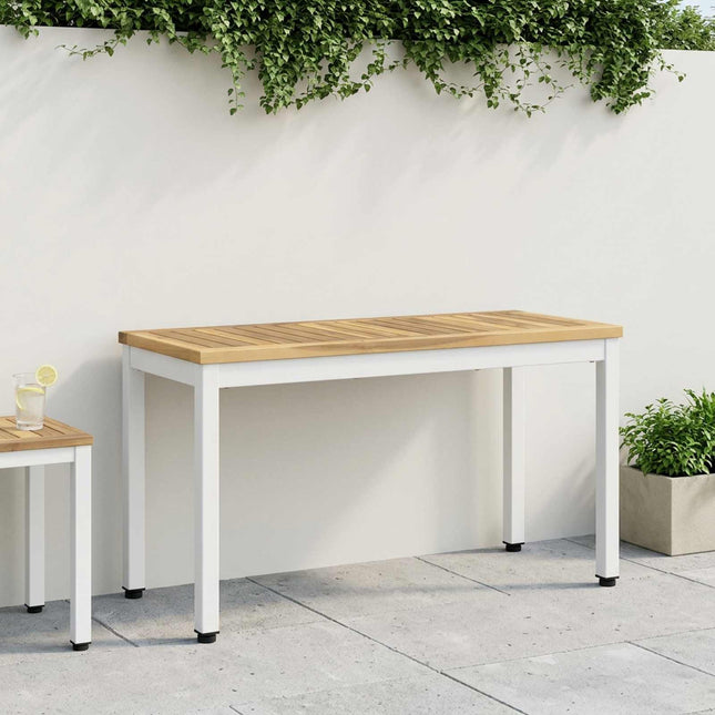 Havebænk 80,5 x 35 x 45 cm Massivt Akacietræ Hvid Rektangulær
