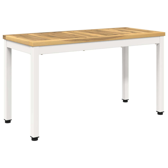 Havebænk 80,5 x 35 x 45 cm Massivt Akacietræ Hvid Rektangulær