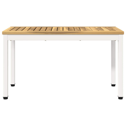 Havebænk 80,5 x 35 x 45 cm Massivt Akacietræ Hvid Rektangulær