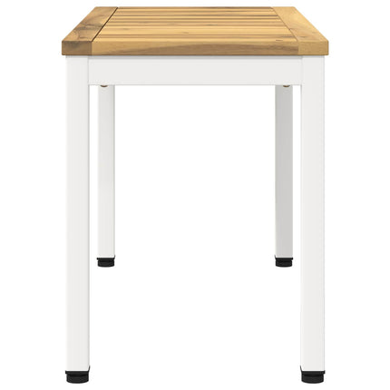 Havebænk 80,5 x 35 x 45 cm Massivt Akacietræ Hvid Rektangulær